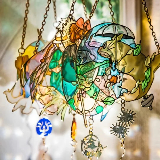 Sonnenfänger Buntglas-Optik Sheeta & Pazu – Das Schloss im Himmel