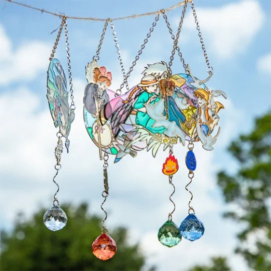 Sonnenfänger Buntglas-Optik Sheeta & Pazu – Das Schloss im Himmel