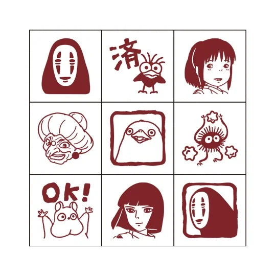 Mini-Stempel-Set Charaktere (9-teilig) – Chihiro's Reise ins Zauberland