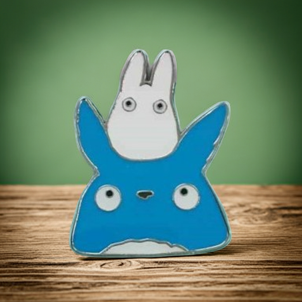 Ansteck-Pin blauer und weißer Totoro