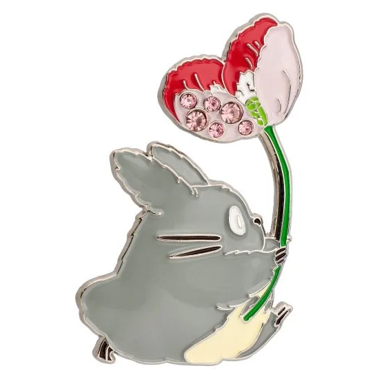 Brosche Totoro mit Blüte - Mein Nachbar Totoro