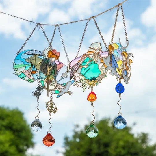 Sonnenfänger Buntglas-Optik Sheeta & Pazu – Das Schloss im Himmel