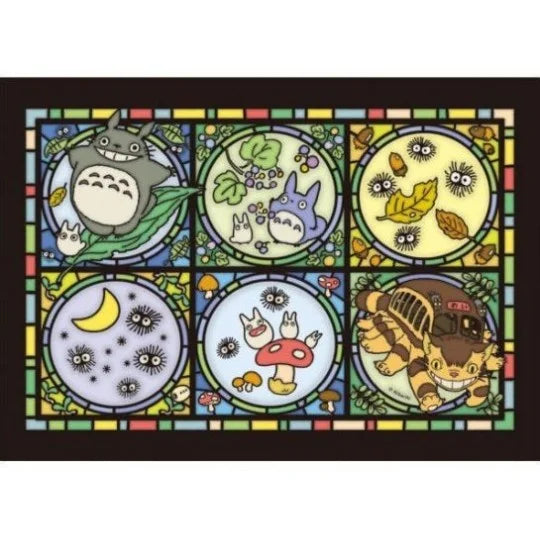 Puzzle Buntglas-Optik 208 Teile Charaktergalerie - Mein Nachbar Totoro