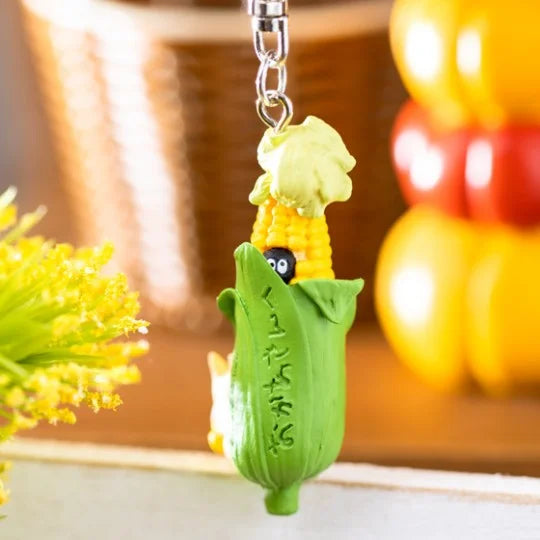 Schlüsselanhänger Rußmännchen im Mais mit Totoro - Mein Nachbar Totoro