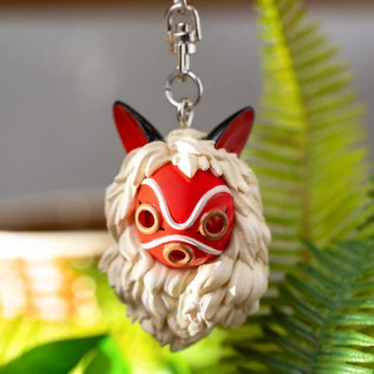 Schlüsselanhänger San's Maske & Kodama – Prinzessin Mononoke