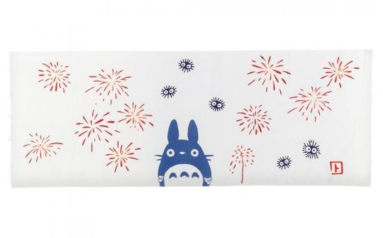 Tenugui Feuerwerk mit blauem Totoro