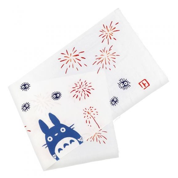 Tenugui Feuerwerk mit blauem Totoro