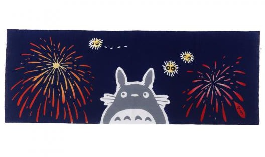 Tenugui Feuerwerk mit grauem Totoro