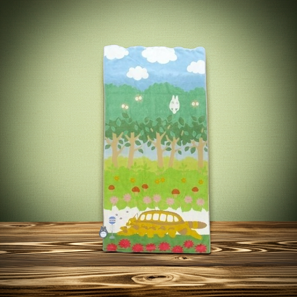 Badehandtuch Katzenbus auf dem Weg